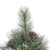7-foot Cashmere Pine and Mixed Needles Unlit Hinged Artificial Christmas Tree with Snowy Branches and Pinecones