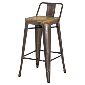 Metropolis Low-Back Counter Stool Set of 4 - Stylish Retro Design for Modern Dining Spaces