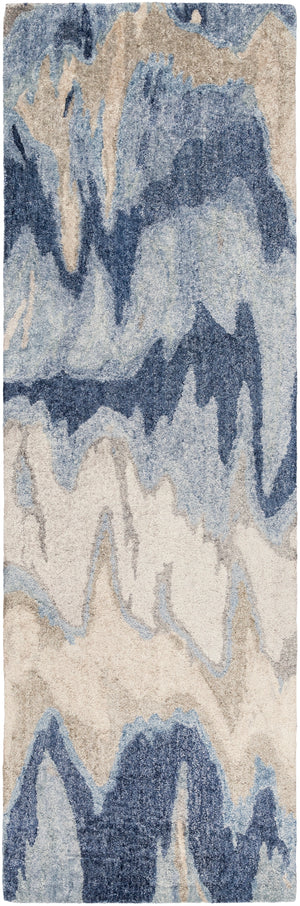 Gemini GMN-4021 Modern Viscose Rug GMN4021-312 Beige, Denim, Navy, Light Gray, Ivory 100% Viscose 3' x 12'
