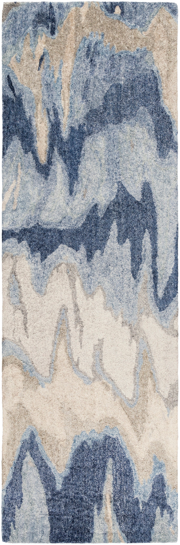 Gemini GMN-4021 Modern Viscose Rug GMN4021-312 Beige, Denim, Navy, Light Gray, Ivory 100% Viscose 3' x 12'