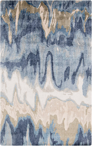 Gemini GMN-4021 Modern Viscose Rug GMN4021-58 Beige, Denim, Navy, Light Gray, Ivory 100% Viscose 5' x 8'