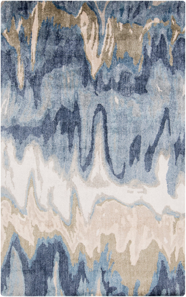 Gemini GMN-4021 Modern Viscose Rug GMN4021-58 Beige, Denim, Navy, Light Gray, Ivory 100% Viscose 5' x 8'