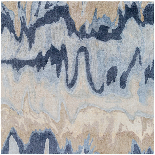 Gemini GMN-4021 Modern Viscose Rug GMN4021-8SQ Beige, Denim, Navy, Light Gray, Ivory 100% Viscose 8' Square