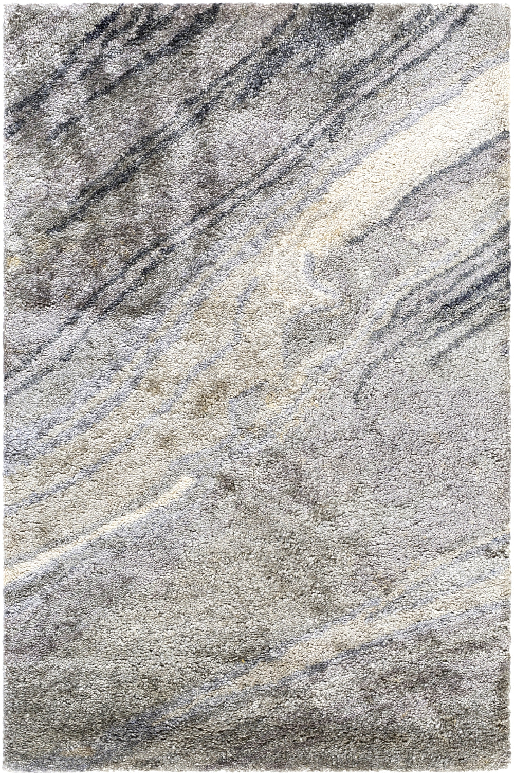 Gemini GMN-4052 Modern Viscose Rug GMN4052-913 Charcoal, Medium Gray, Light Gray, Ivory 100% Viscose 9' x 13'