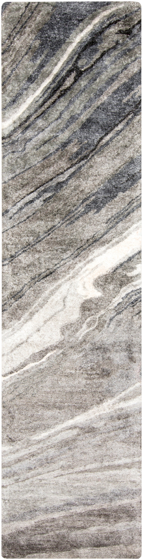 Gemini GMN-4052 Modern Viscose Rug GMN4052-312 Charcoal, Medium Gray, Light Gray, Ivory 100% Viscose 3' x 12'