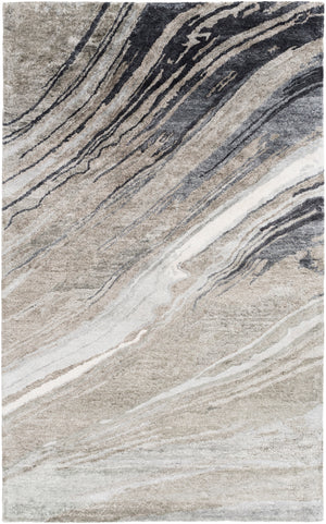 Gemini GMN-4052 Modern Viscose Rug GMN4052-58 Charcoal, Medium Gray, Light Gray, Ivory 100% Viscose 5' x 8'