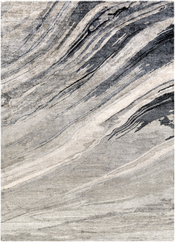 Gemini GMN-4052 Modern Viscose Rug GMN4052-811 Charcoal, Medium Gray, Light Gray, Ivory 100% Viscose 8' x 11'