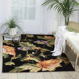 Nourison Tropics TS05 Floral Handmade Tufted Indoor Area Rug Black 8' x 11' 99446819611