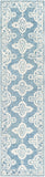 Granada GND-2300 Global Wool Rug GND2300-2610 Pale Blue, Beige, Sky Blue 100% Wool 2'6" x 10'