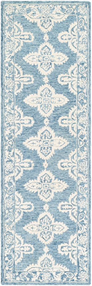 Granada GND-2300 Global Wool Rug GND2300-268 Pale Blue, Beige, Sky Blue 100% Wool 2'6" x 8'
