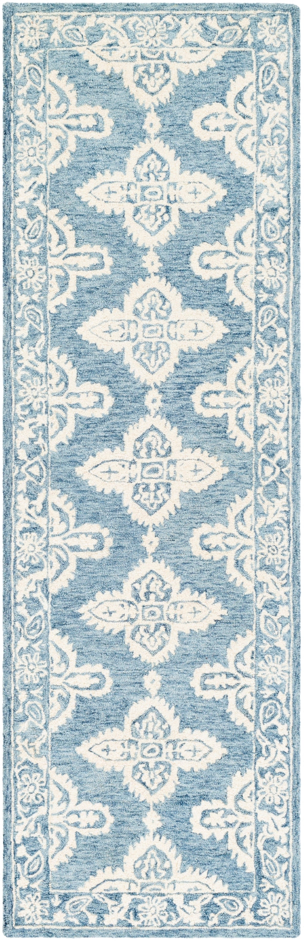 Granada GND-2300 Global Wool Rug GND2300-268 Pale Blue, Beige, Sky Blue 100% Wool 2'6" x 8'
