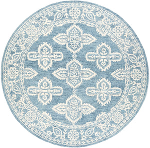 Granada GND-2300 Global Wool Rug GND2300-8RD Pale Blue, Beige, Sky Blue 100% Wool 8' Round