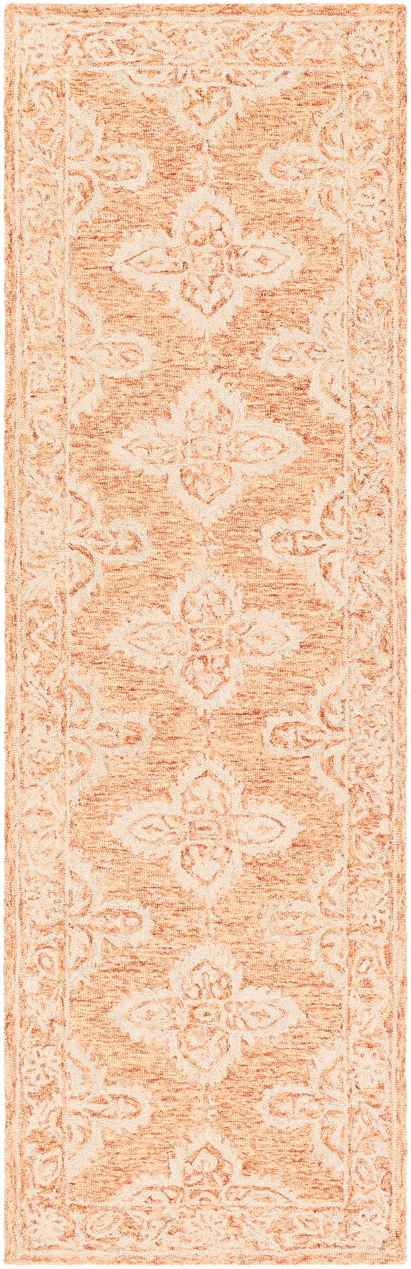 Granada GND-2301 Global Wool Rug GND2301-268 Rust, Peach, Khaki 100% Wool 2'6" x 8'