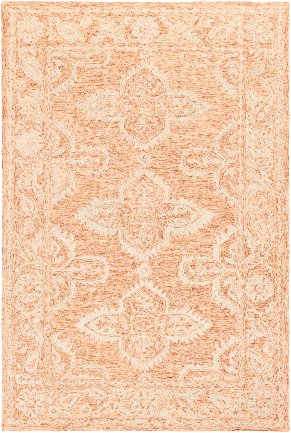 Granada GND-2301 Global Wool Rug GND2301-99139 Rust, Peach, Khaki 100% Wool 9'9" x 13'9"