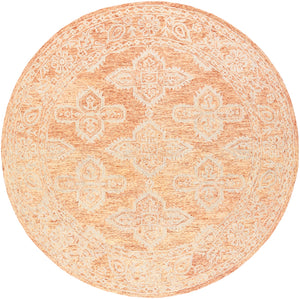 Granada GND-2301 Global Wool Rug GND2301-8RD Rust, Peach, Khaki 100% Wool 8' Round