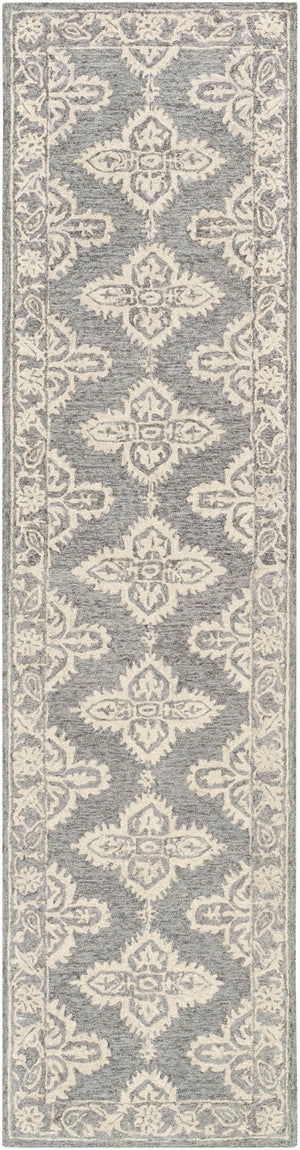 Granada GND-2302 Global Wool Rug GND2302-2610 Medium Gray, Beige 100% Wool 2'6" x 10'