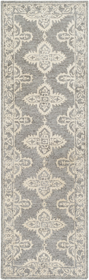 Granada GND-2302 Global Wool Rug GND2302-268 Medium Gray, Beige 100% Wool 2'6" x 8'
