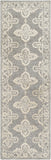 Granada GND-2302 Global Wool Rug GND2302-268 Medium Gray, Beige 100% Wool 2'6" x 8'
