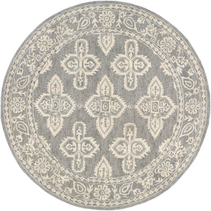 Granada GND-2302 Global Wool Rug GND2302-8RD Medium Gray, Beige 100% Wool 8' Round
