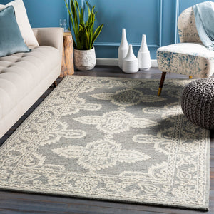 Granada GND-2302 Global Wool Rug GND2302-99139 Medium Gray, Beige 100% Wool 9'9" x 13'9"