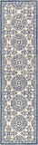 Granada GND-2303 Traditional Wool Rug GND2303-2610 Dark Blue, Denim, Ivory 100% Wool 2'6" x 10'