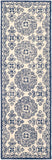 Granada GND-2303 Traditional Wool Rug GND2303-268 Dark Blue, Denim, Ivory 100% Wool 2'6" x 8'