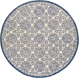 Granada GND-2303 Traditional Wool Rug GND2303-8RD Dark Blue, Denim, Ivory 100% Wool 8' Round