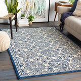 Granada GND-2303 Traditional Wool Rug GND2303-99139 Dark Blue, Denim, Ivory 100% Wool 9'9" x 13'9"