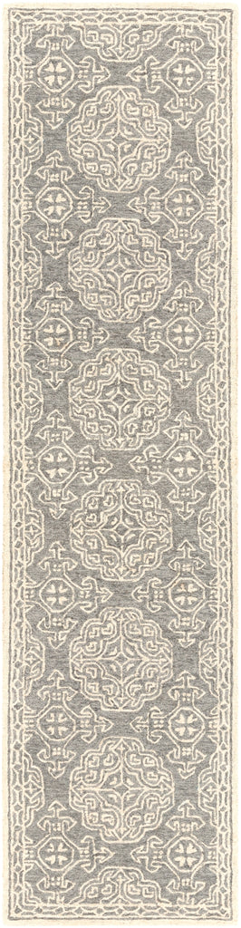 Granada GND-2304 Traditional Wool Rug GND2304-2610 Medium Gray, Beige, Charcoal 100% Wool 2'6" x 10'