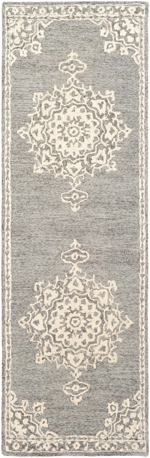 Granada GND-2310 Traditional Wool Rug GND2310-268 Medium Gray, Beige, Charcoal 100% Wool 2'6" x 8'