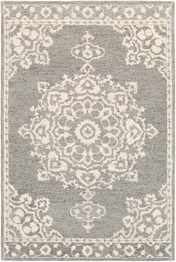 Granada GND-2310 Traditional Wool Rug GND2310-99139 Medium Gray, Beige, Charcoal 100% Wool 9'9" x 13'9"