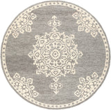 Granada GND-2310 Traditional Wool Rug GND2310-8RD Medium Gray, Beige, Charcoal 100% Wool 8' Round