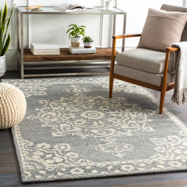 Granada GND-2310 Traditional Wool Rug GND2310-99139 Medium Gray, Beige, Charcoal 100% Wool 9'9" x 13'9"