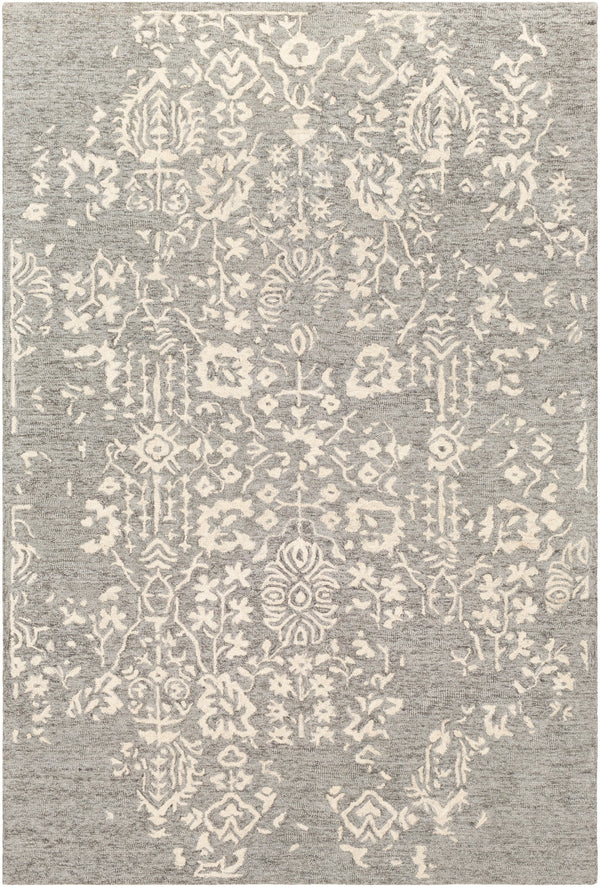 Granada GND-2312 Traditional Wool Rug GND2312-99139 Medium Gray, Beige, Charcoal 100% Wool 9'9" x 13'9"