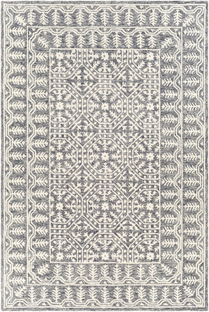 Granada GND-2317 Traditional Wool Rug GND2317-8RD Dark Blue, Denim, Ivory 100% Wool 8' Round