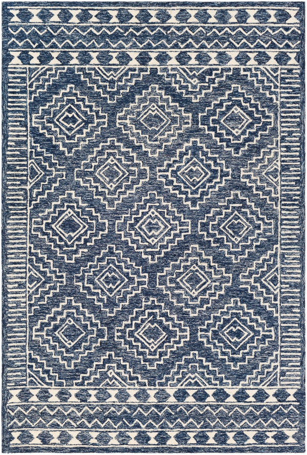 Granada GND-2322 Global Wool Rug GND2322-912 Dark Blue, Denim, Ivory 100% Wool 9' x 12'