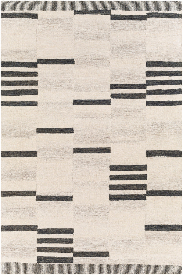 Granada GND-2330 Modern Wool Rug GND2330-8RD Charcoal, Beige, Taupe 100% Wool 8' Round