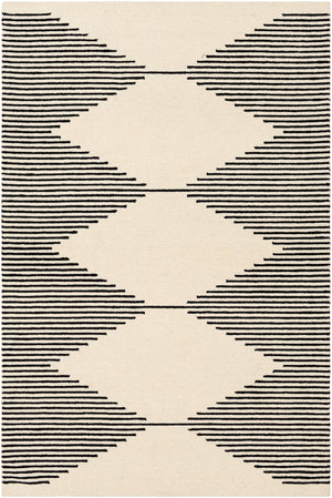 Granada GND-2331 Modern Wool Rug GND2331-99139 Black, Beige 100% Wool 9'9" x 13'9"