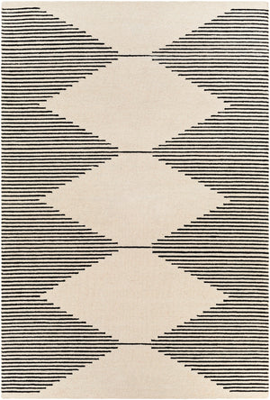 Granada GND-2331 Modern Wool Rug GND2331-8RD Black, Beige 100% Wool 8' Round