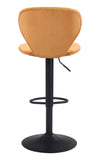 Zuo Modern Salem 100% Polyester, Plywood, Steel Modern Commercial Grade Barstool Yellow, Black 100% Polyester, Plywood, Steel