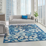 Nourison Tranquil TRA03 Machine Made Power-loomed Indoor Area Rug Navy 8'10" x 11'10" 99446484048
