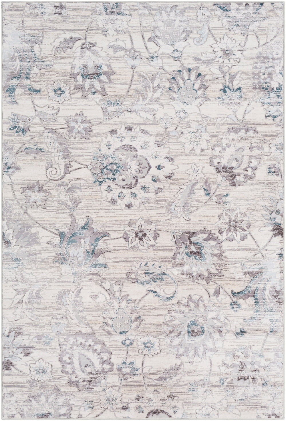 Genesis GNS-2303 Traditional Polyester Rug GNS2303-93123 Silver Gray, White, Denim, Pale Blue, Medium Gray 100% Polyester 9' x 12'4"
