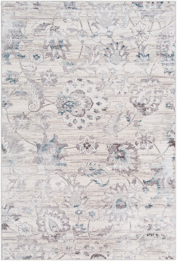Genesis GNS-2303 Traditional Polyester Rug GNS2303-93123 Silver Gray, White, Denim, Pale Blue, Medium Gray 100% Polyester 9' x 12'4"