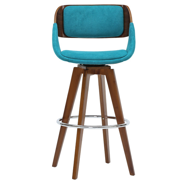 Cyprus 360-Degree Swivel Bar Stool with Mid-Century Design, Comfortable Cushions & Chrome Base