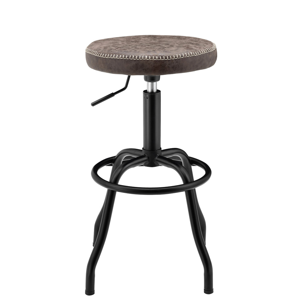 Eaton Adjustable Leatherette Backless Swivel Bar Stool - Stylish Counter Seating for Home & Office