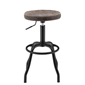 Eaton Adjustable Leatherette Backless Swivel Bar Stool - Stylish Counter Seating for Home & Office