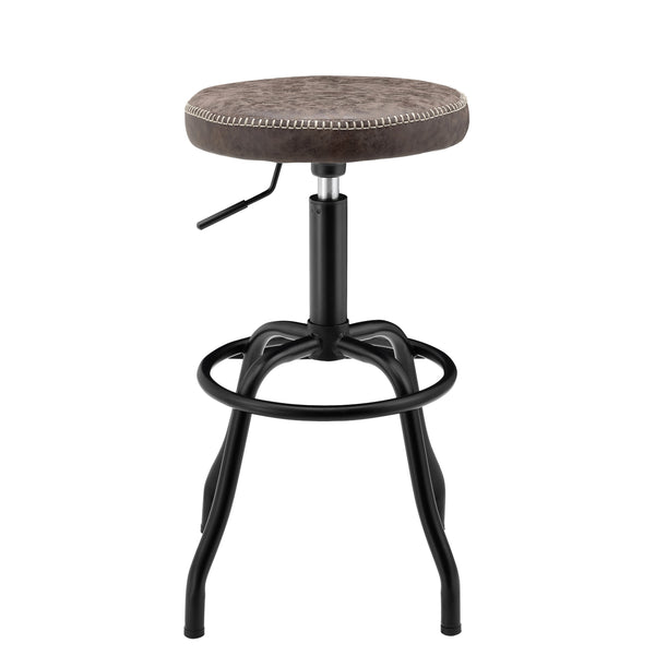 Eaton Adjustable Leatherette Backless Swivel Bar Stool - Stylish Counter Seating for Home & Office