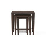 Outdoor Brown Wicker Nested Tables (Set of 3)