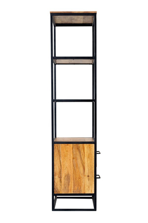 Porter Designs Delancy Solid Wood Industrial Bookcase Brown 09-116-28-3264