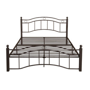 Bouvardia Contemporary Iron Queen Bed Frame, Hammered Copper Noble House